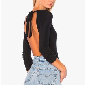 LNA  Tie Back Bodysuit Black Small
